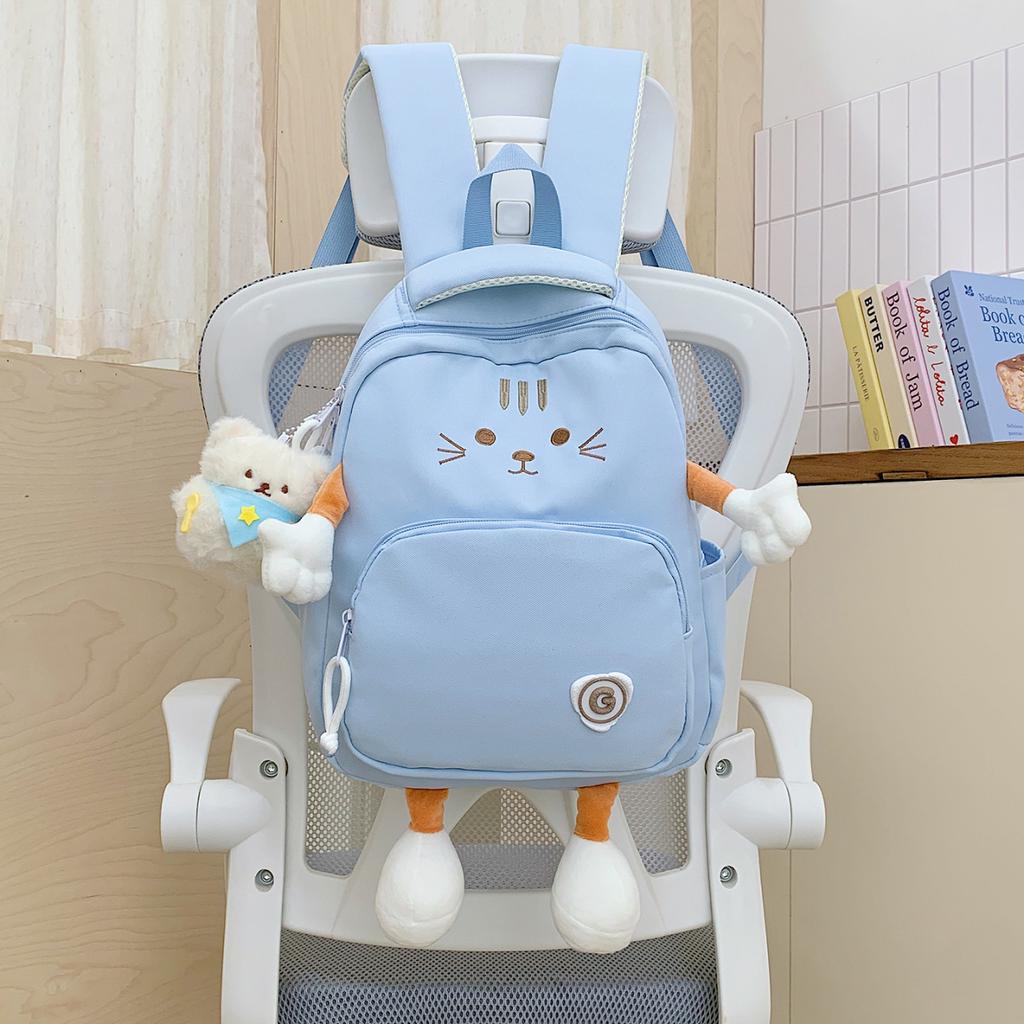 Schoolbag cute cartoon cat backpack female student schoolbag large capacity plush doll backpack girl heart college style