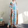 Short Sleeve Plus Size Vintage Floral New In Dresses for Women Casual Loose Long Summer Dress