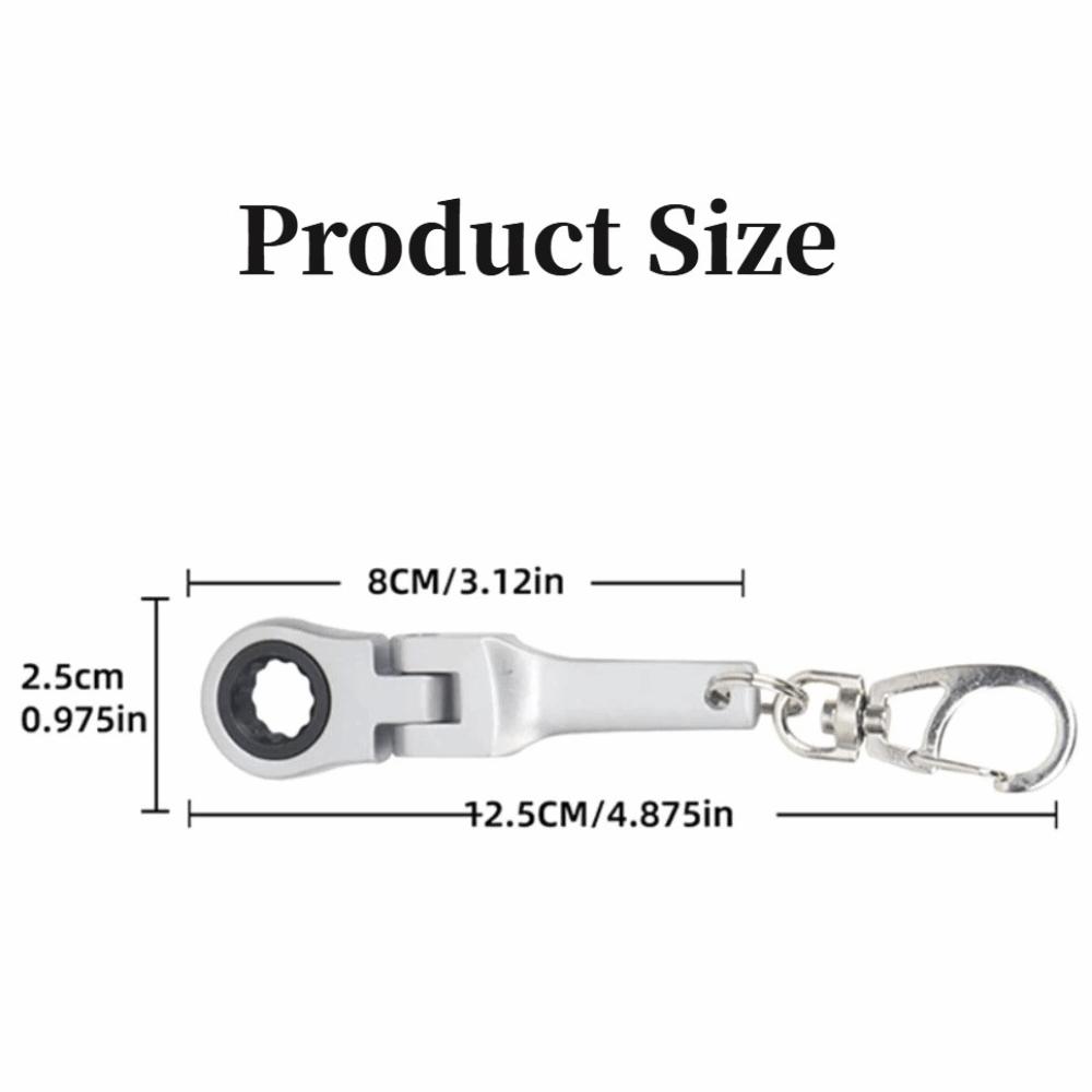 Metal Ratchet Wrench Mini Shaped Wrench Key Ring Creativity Racing Keychain Men's Gifts