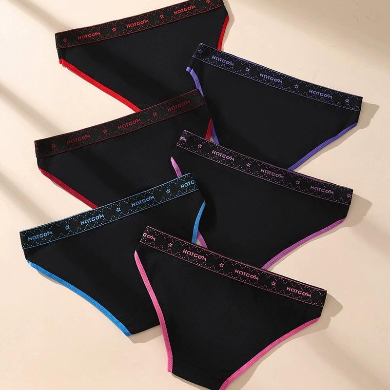 6 Stück Sexy Damen Slips Weiche Baumwollunterhosen Schwarz Unterwäsche Mädchen Slips Damen Atmungsaktive Stretch-Panty Damen Dessous XS-L
