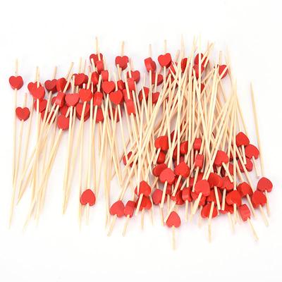 2017  100Pcs Wood Heart Pattern Pick Stick Felt Toothpick Cocktail Sandwich Decor