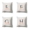 Polyester Pillow Case Black Gold Watercolor Home Furnishing 26 English Letters Printed Waist Cushion Sofa Pillow Case