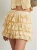2025 European Spring/Summer Lace Print A-Line Swing Dress with Layered Skirt