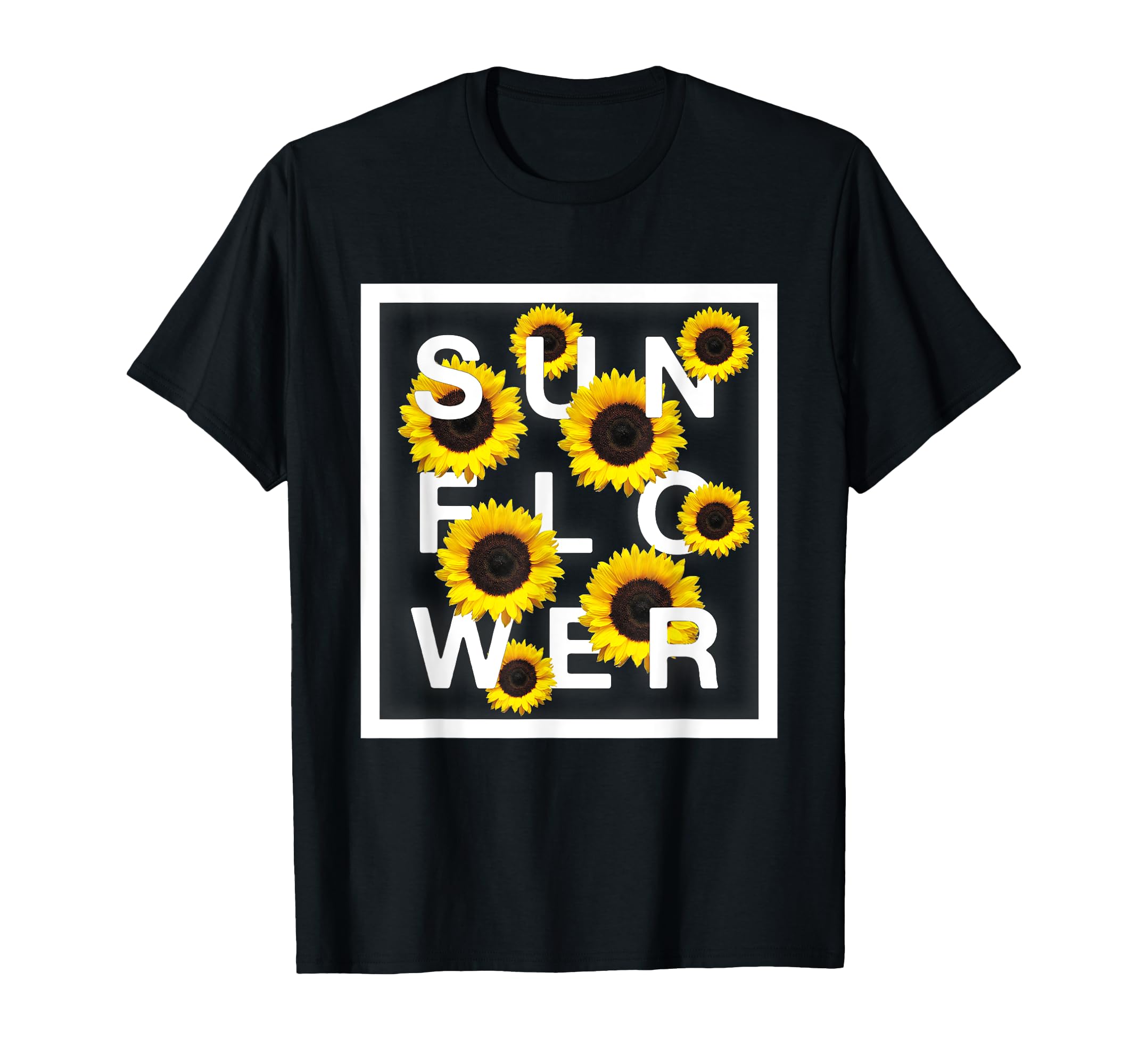 

Cute Sunflower Summer Clothes Women Teens Girls Graphic T-Shirt чорний