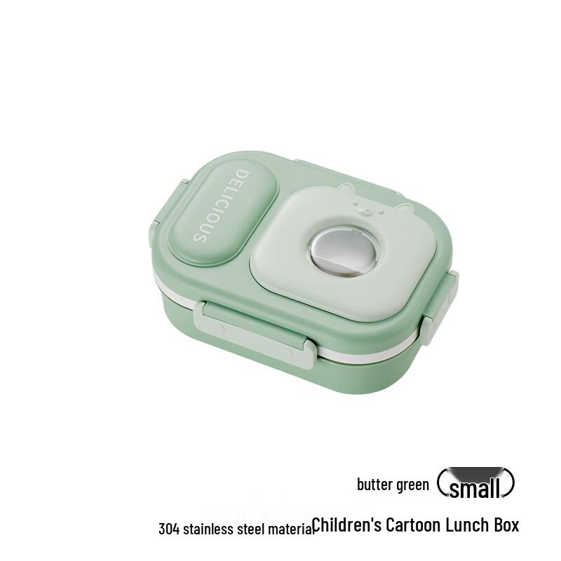 Cute Cat 304 Stainless Steel Bento Lunch Box 2 Compartments