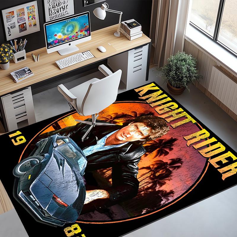Knight Rider Pattern Rug, Indoor/Outdoor Mat, for Picnic, Gameroom, Bedroom, Office, Living Room, Home Decor Carpet, Birthday Gift