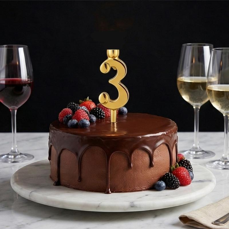 Elegant Gold Number Candle Holders Cake Toppers Decorations For Birthday Parties And Significant Gatherings