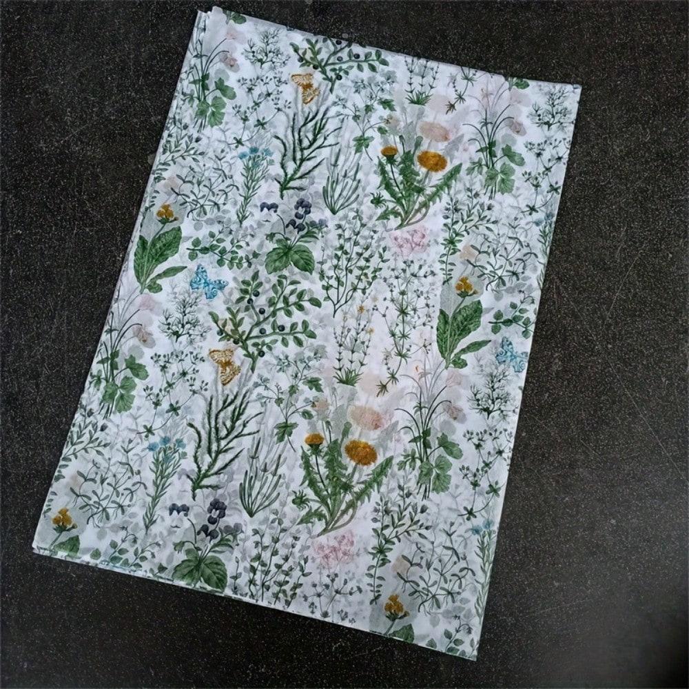 

40 листов упаковочной бумаги для подарков с цветочным рисунком, упаковочная бумага с цветочным лесным мотивом для свадеб, дней рождения