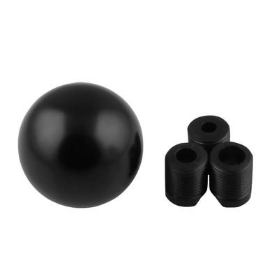 Universal Aluminum Gear Shift Knob Round Ball Shape Aluminum Adapter Threads Car Gear Stick Knob Black Gear HeadManual