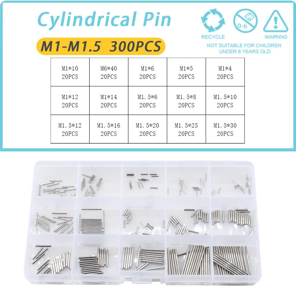 304 Stainless Steel Cylindrical Pin M1 M1.5 M2 M2.5 M3 M4 M5 M6 Shaft Solid Fixed Metal Rod Positioning Pin Fixed Lock Pin Kit
