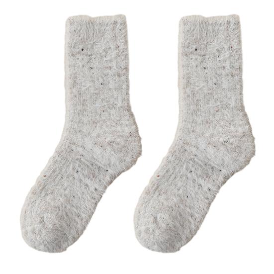 1 Pair Women Socks Highly Elastic Cozy Winter Ankle Socks Thickened Double-Sided Fleece Warm Slipper Socks