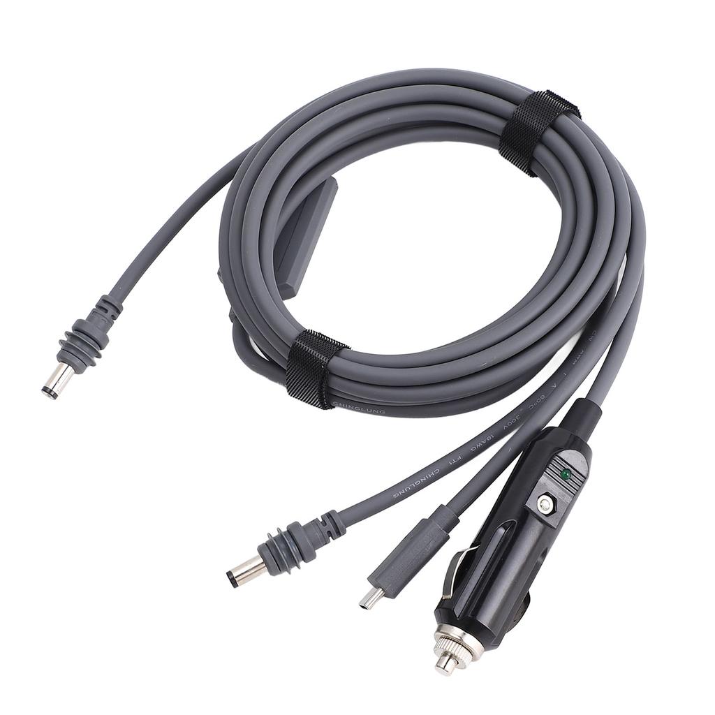 5 meter strømkabel for mini satellittantenne 3 i 1 DC-port PD Type C 12V 24V billaderinngang
