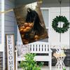 Halloween Pumpkin Skull Double-Sided Garden Flag , Durable Polyester, Perfect for Outdoor & Lawn Decor, Yard Decoration, Flag Only
