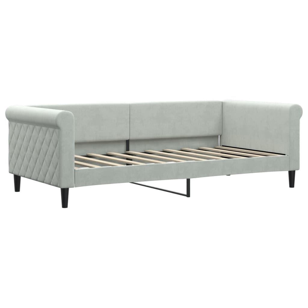 Daybed Light Grey 90 x 190 cm Velvet