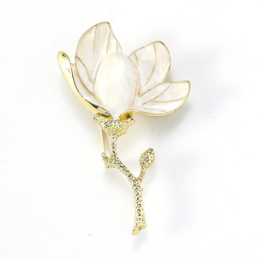 Magnolia Brooch Vintage Pin High-End Jewelry Retro Decoration Accessory