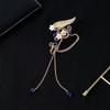 Left Ear Right Ear Sweet Alloy Elf Ear Clip Elf Ear Crystal Long Tassel Earrings Charm No Piercing Wings Ear Cuff Girls