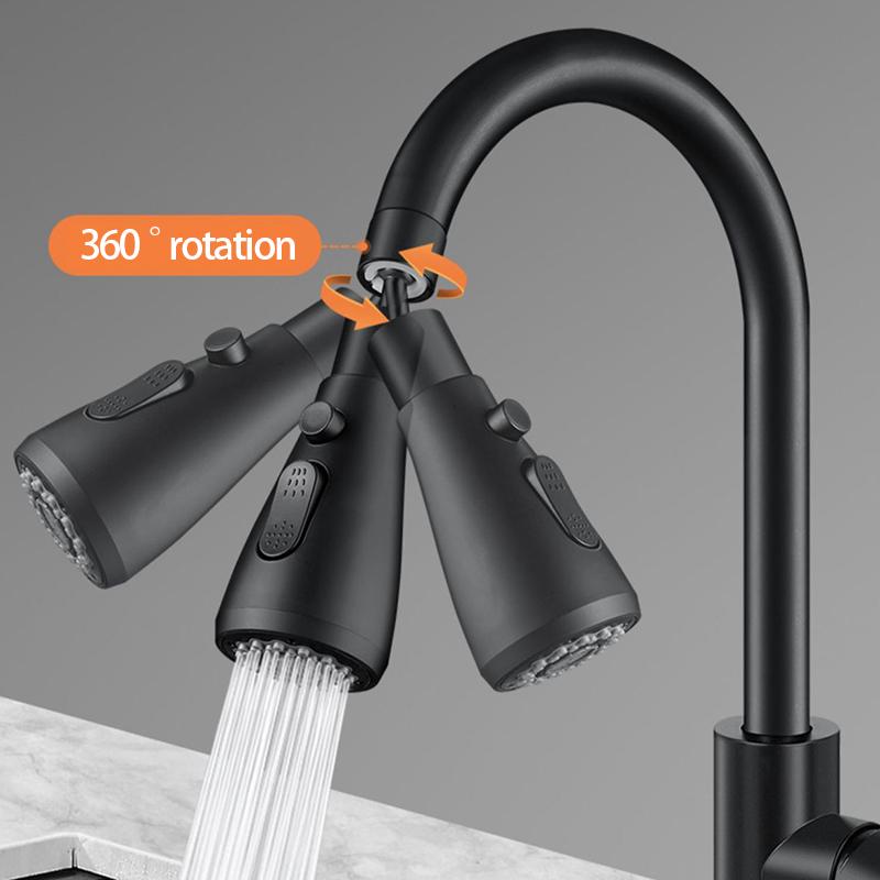 Flexibler Küchenarmatur Spülbeckenmischer Hahn Brausekopf Gefilterter Wasserhahn Austauschbarer Wasserhahn Auslauf 3 Modi 360° Drehbarer Wasserhahn