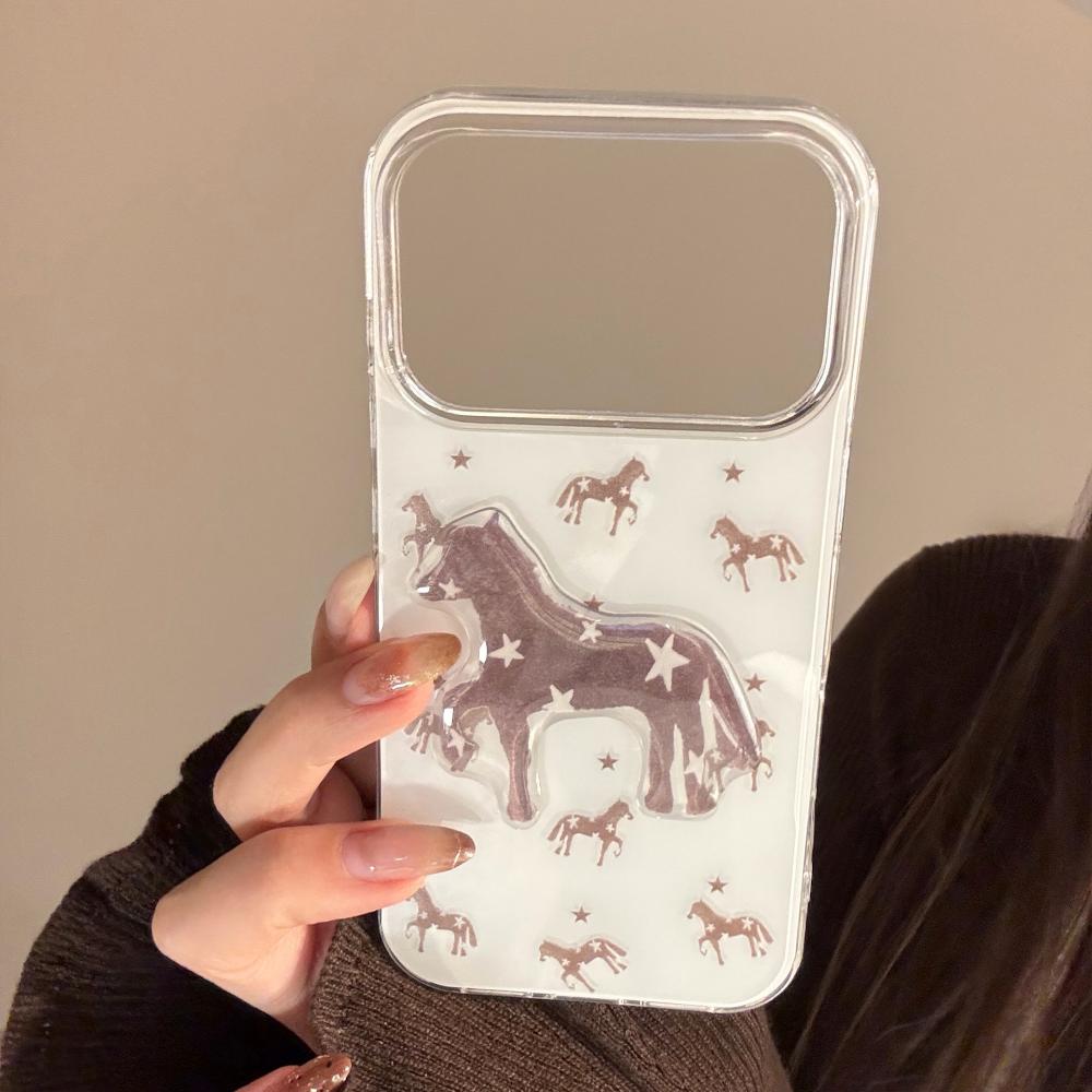 Star Pony Is Suitable for Apple 17promax Mobile Phone Case Iphone16 Hard 12 Premium Brown 14 National Style 11 Stereo