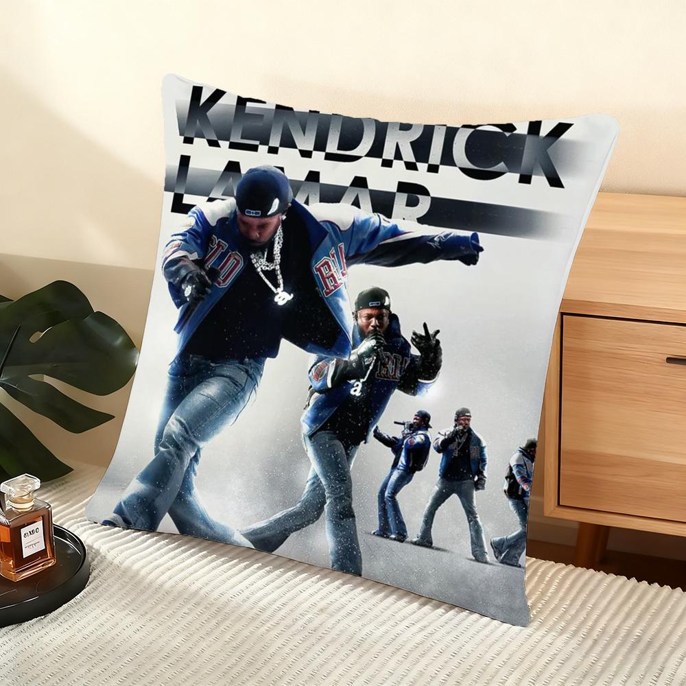 Kendrick L-L-Lamar Singer Cushion Cover Silky Short Plush Home Sofa Cushion Cover - Invisible Zipper Home Decoration
