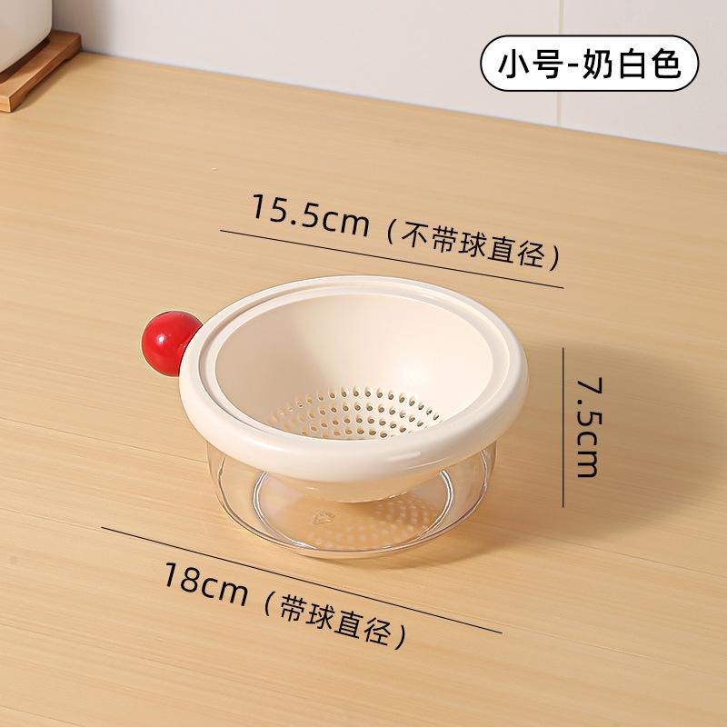 Dopamine Colored Fruit Basket Double Layer Strainer Bowl Modern Kitchen Fruit Washing Basket Aesthetic Home Decor Serving Bowl