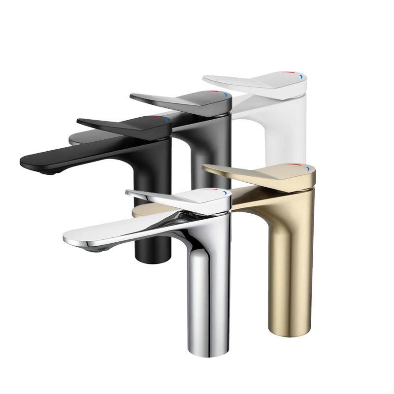 Black Gunmetal Brushed Gold Chrome Dual-Temperature Basin Faucet