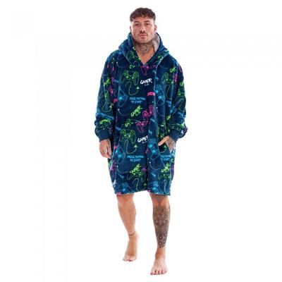 Gamer Mens Neon Fleece Oversized Hoodie Blanket