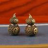 Brass Good Luck Gourd Retro Hollow Relief Craft Wu Lou Fengshui Ornament Success Wealth Longevity Hanging Accessories