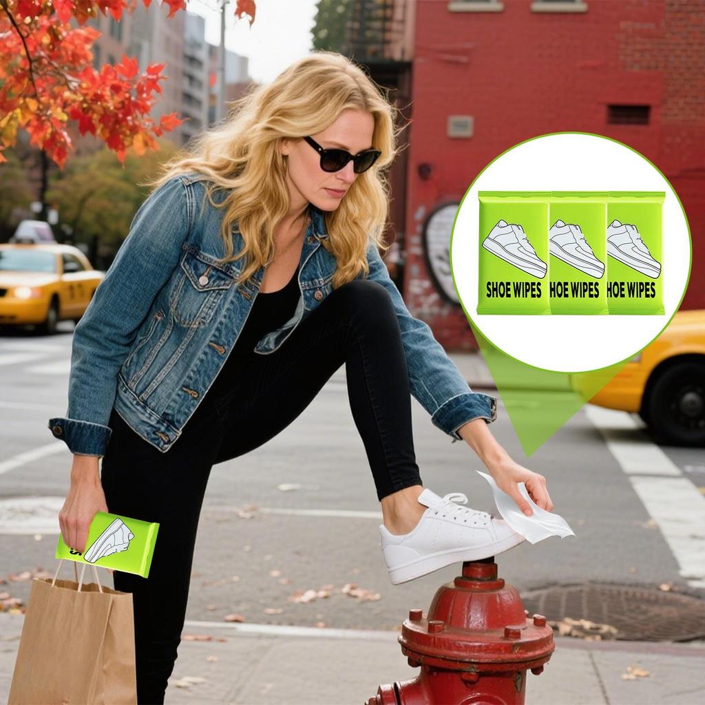 3 Bag Disposable Shoes Clean Wipes Portable White Shoes Cleaning Care Wipes Sneakers Cleaning Quick Wet Wipe Removal Stains