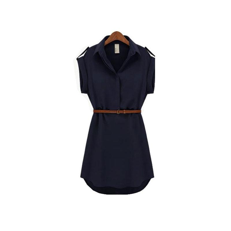 Elegant Summer Women's Shirt Dress In Chiffon With A Casual And Loose Fit