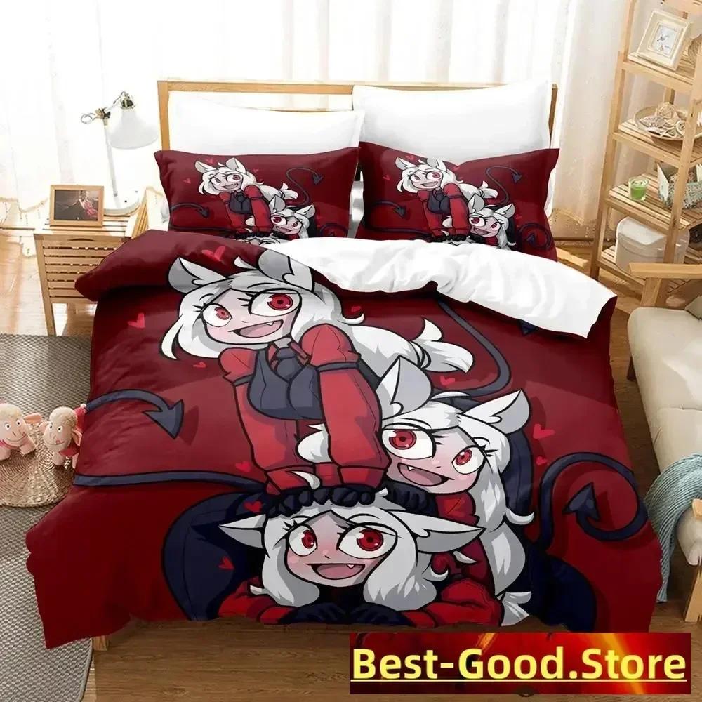 Helltaker Bettwäsche-Set Bettbezug Laken Bedrucktes Bett-Set Kissenbezug Bett Voll Queen King Size Bettdecke Schlafzimmer