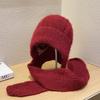 Winter Old Man's Hat Women's Thickened Warm Wind and Snow Hat  Mother's Hat Scarf  Integrated Ear Protection  Old Lady Hat  Woolen Hat