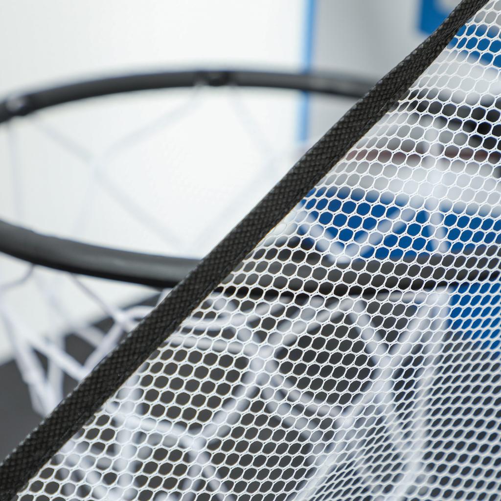Tavolo Multi Giochi 5-in-1, con Biliardo, Tennis da Tavolo, Basket, Hockey, Tiro con l'Arco, Blu