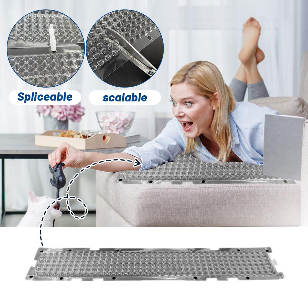 Průhledná PVC podložka s hroty proti kočkám Dlouhá podložka proti kočkám Izoluje kočky a odpuzuje kočky Spodní přepážka pod postel Hroty proti kočkám