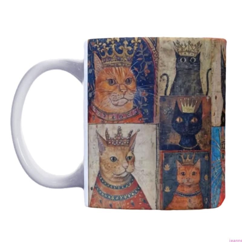 

Medieval Cats Ceramic Mug With Handle Heat Resistant Drinking Cup Ceramic Teas Milk Cup for Home or Office Use Enduring 401-500ml