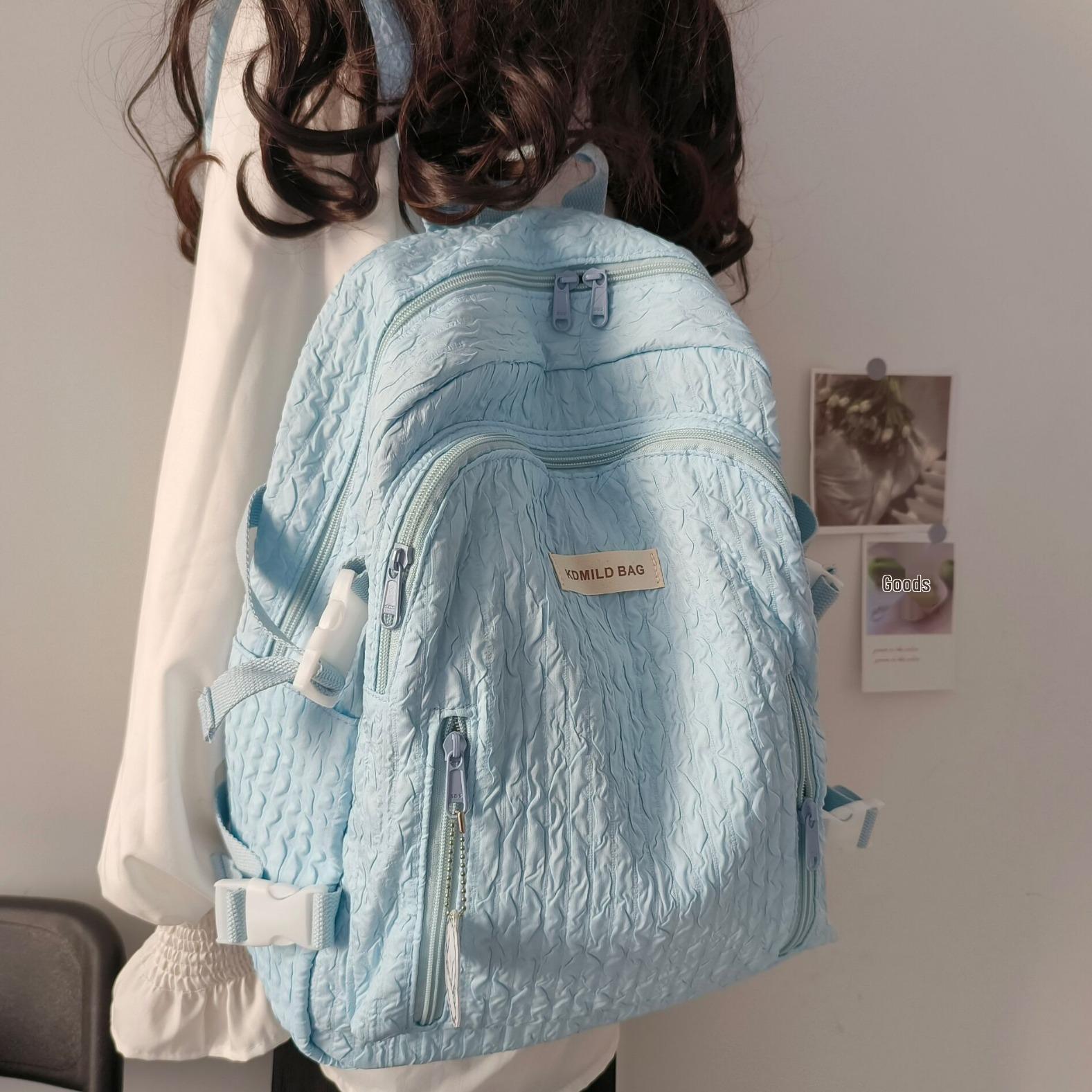 

Japanese Sweet Style Backpack for Female College and Middle School Students Single Bag синій