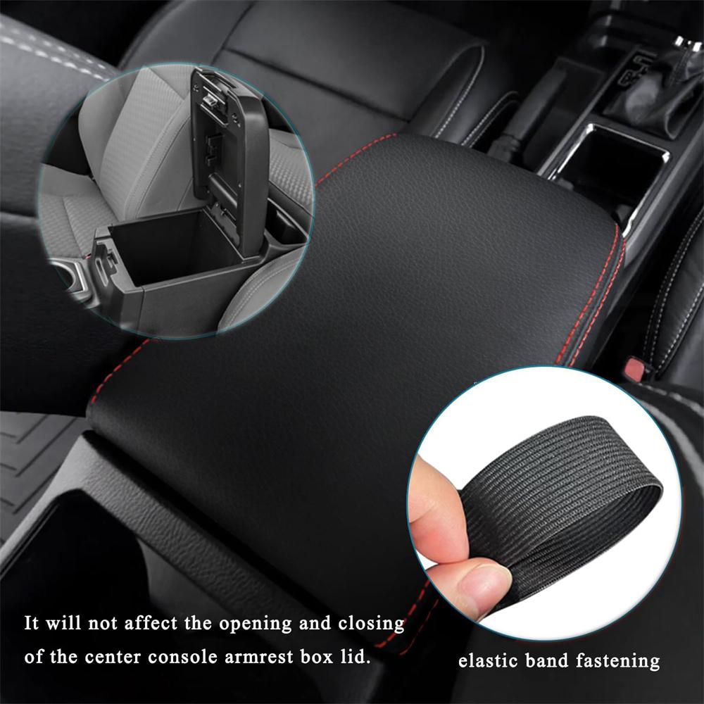 1pcs PU Leather Car Center Console Lid Armrest Cover For Toyota Tacoma 2016-2023