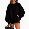 Women's Fall Winter Casual Crewneck Sweatshirt Color Long Sleeve Top