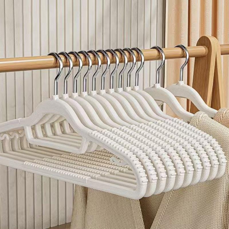 Set di Grucce Robuste Antiscivolo, Senza Angolo sulle Spalle Doppia Barra Gruccia di Plastica per Armadio di Casa, Appendiabiti Antigraffio in Diversi Colori