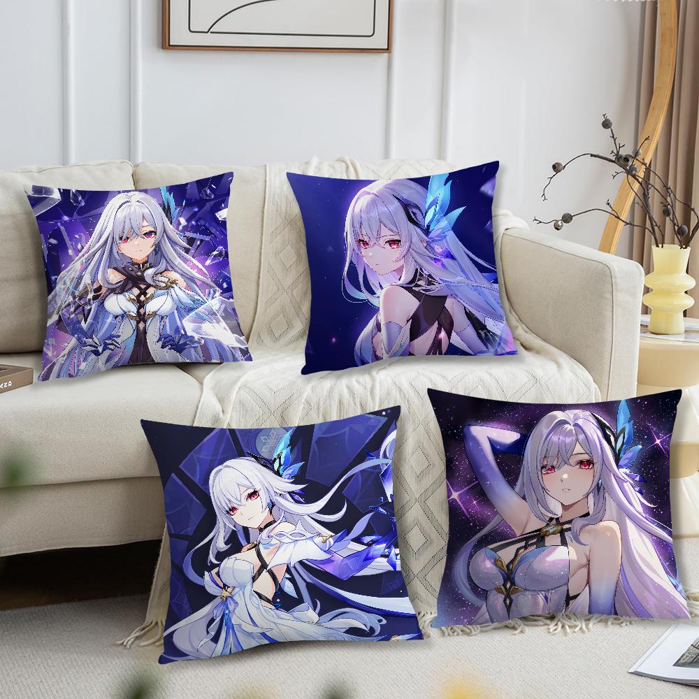 Game Genshin Impact Skirk cushion cover Pillow Case Square Cushion Room Bedroom Headboard Sofa Living Backrest Nap Time