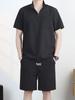 Men's Ice Silk Quick-Dry Summer Sport Set: Casual Loose Polo T-Shirt & Shorts.
