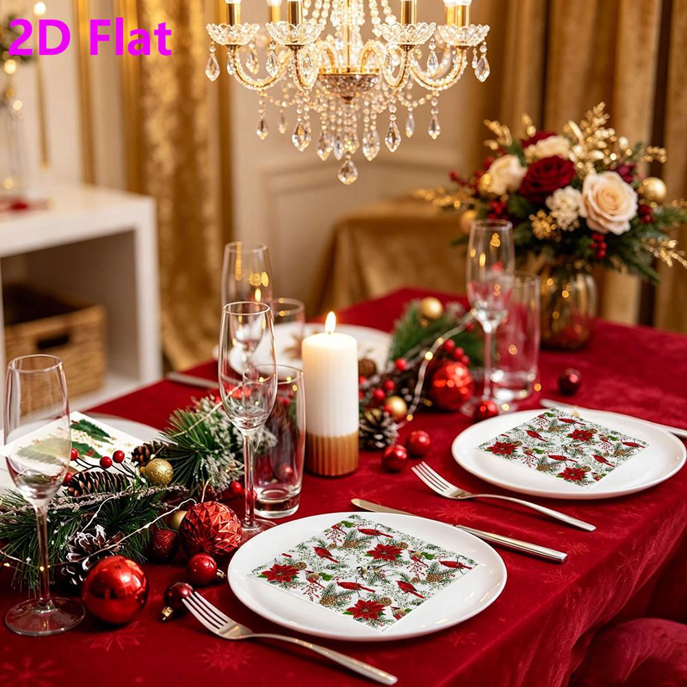 20pcs Disposable Napkins with Christmas Fruit Pattern Print for Wedding,Parties,and Daily Use for Thanksgiving Fall Christmas Table Decoration