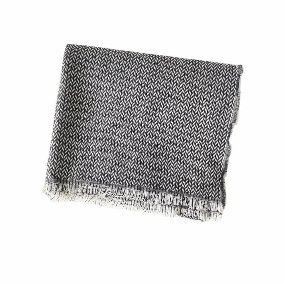 Winter Wool Scarf for Women Rice Fringe Pattern Modal Scarf for Men