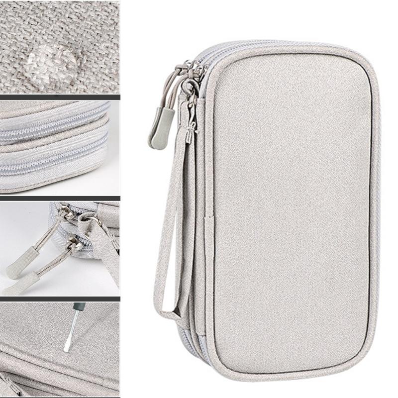 Multi-function Double Layer Storage Packet Suitable for Headphone/ Hard Disk/power Bank/Data Cable and Other Accessories