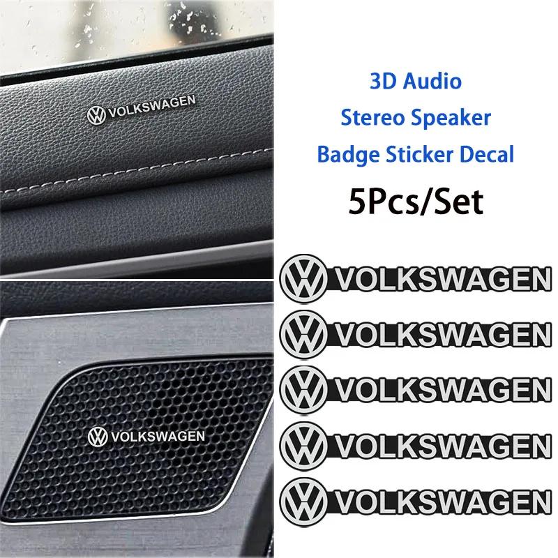 

VW GTI GOLF 2026 Hot For VW VOLKSWAGEN 5/10Pcs Car 3D Audio Stereo Speaker Badge Sticker Decal Accessories For Volkswagen R-Line