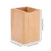 Wooden Pen Holder Minimalist Design Wood Pencil Cup Multifunctional Square for Office,