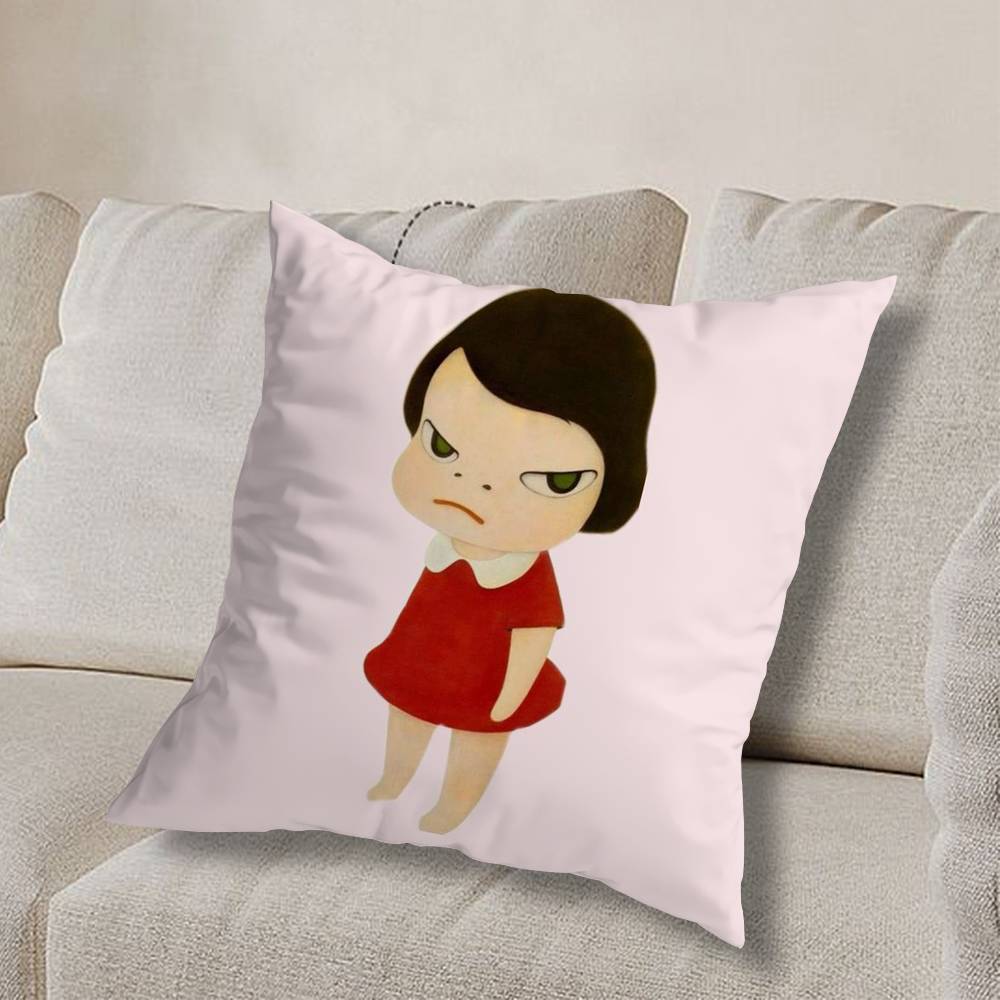 Милая Наволочка с рисунком Ёситомо Нара Подушка для дивана гостиной спальни изголовья спинки квадратная подушка время для сна 30cmx30cm