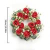 23/33cm Size Artificial Flowers Wreath Silk Material Garland Style Artificial Flowers Garland Wreath Shape Silk Fake Flower