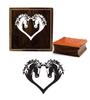 Printtoo Scrap-booking Horse Heart Shape Wooden Rubber Square Stamp Craft Textile-2 X 2