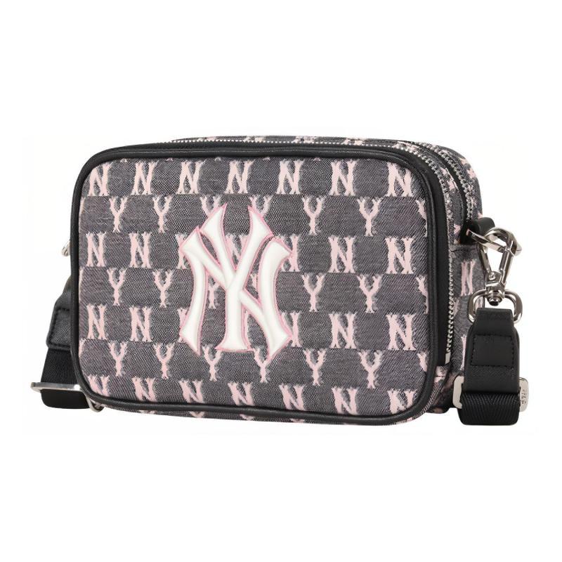 MLB Monogram Collection Polyester Camera Bag, Shoulder Bag, Crossbody Bag Mini Unisex Cherry Blossom Pink Casual 32BGDM011-50L