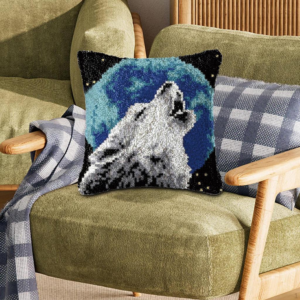 DIY Cushion Cover Crochet Cute Sewing Thread Tool Festival Gift Handmade Latch Hook Craft